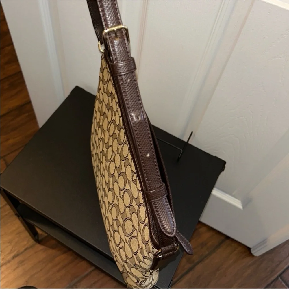 Coach Tan and BrownSignature Messenger bag
